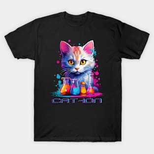 Chemist cat wpap, cation, chemistry, laboratory, kitty in lab T-Shirt